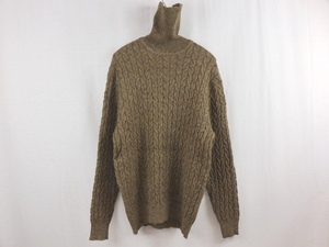 ANNE KLEIN# cable ta-toru neck knitted mustard /L 80S Anne Klein 