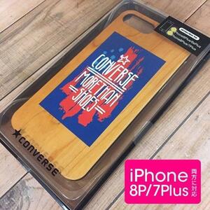 CONVERSE コンバース 木製 iPhone8Plus / iPhone7Plus 兼用サイズ ブルー スマホケース 2029990125027