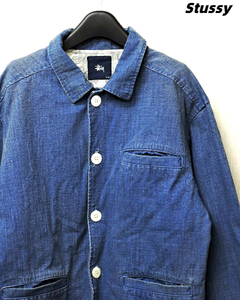 M【Stussy Denim Jacket ステューシー デニムジャケット ブルーデニム レア ビンテージ ヴィンテージ 90s】