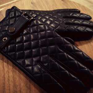 バイクレザーグローブ　サイズ10（男性L）　ブラック　ダイヤスティッチ　革手袋　ハーレー　カフェレーサー　ヴィンテージ