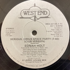 ★即決 Ednah Holt / Serious Sirius Space Party 22784 米オリジナル12 片面Masterdisk刻印 ガラージ・クラシック ロフト・クラシック