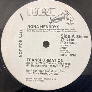 ★即決 Nona Hendryx / Transformation 米オリジナルPromo12 Masterdisk刻印