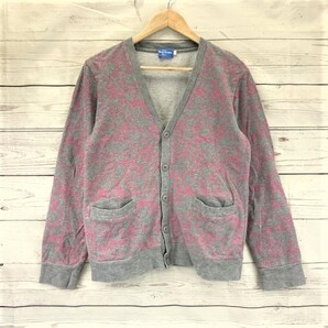 オリエンタルランド公式/ディズニー/レア柄★ミッキー&ミニー/コットンカーディガン【メンズS/グレー×ピンク】コットン100%/◆BA92