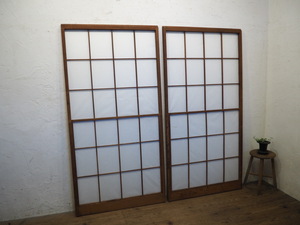 taW0788*[H177cm×W89cm]×2 sheets * retro taste ... snow see shoji door * fittings sliding door old Japanese-style house reproduction block shop peace . antique Vintage L pine 