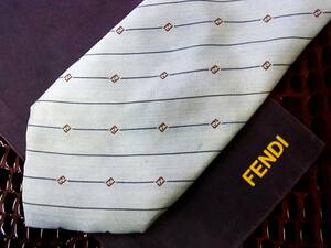 #E1754N* superior article * Fendi [ total FF Logo embroidery ] necktie *