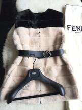 即決　極美品　FENDI　フェンディ　最高峰　ベルト付　ミンクファージレコート☆38サイズ　ブラック×ベージュ_画像1