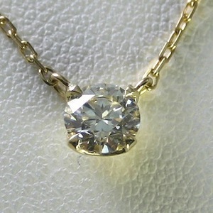 ダイヤモンド ネックレス K18 一粒 0.4ct 鑑定書付 0.43ct Dカラー VS2クラス 3EXカット GIA