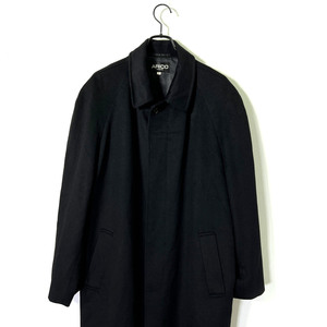 カシミヤ100%◆ARICO cashmere オーバーサイズ ステンカラーコート バルマカーンコート L サイズ /黒/ブラック/メンズ