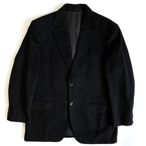 カシミヤ100%◆PURE CASHMERE カシミアウール 2B テーラードジャケット ブレザー L / 黒 ブラック メンズ 紳士