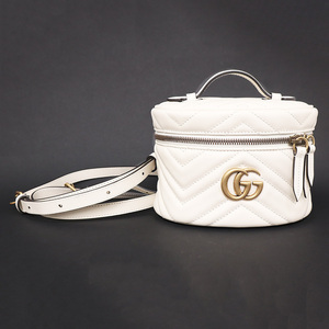 (جديد / غير مستخدم) حقيبة ظهر صغيرة Gucci GUCCI من الجلد المبطن Luc Daypack Bianco White 598594 للسيدات مع صندوق, غوتشي, حقيبة, حقيبة, الآخرين