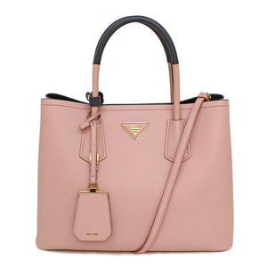 (New / unused) Prada Saffiano Cuir Doubre Medium Bag 2WAY Handbag Pink x Navy 1BG775, Bag, bag, Prada in general, Handbag