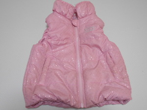 衣類 キッズ 130サイズ ダウンジャケット ベスト 冬用 ピンク タグに記名 管理番号328