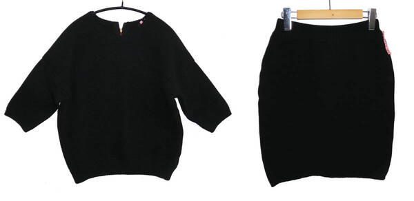 美品 FONCE フォンセ ABAHOUSE アバハウス ジャージ 畦編み 半袖トップス + スカート セットアップ 38
