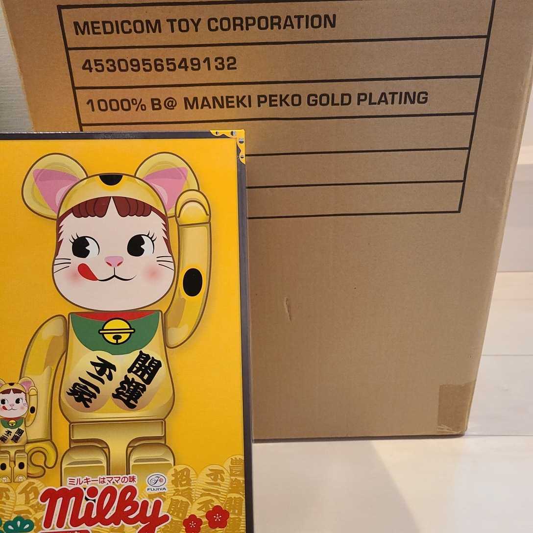 大特価 招き猫 Be Rbrick 外箱未開封 ベアブリック 金メッキ 1000 弐 キューブリック ベアブリック Labelians Fr