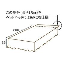 ベッド用シーツ 簡単設置 置くだけ 高密度織り ホテル仕様 綿100% ダブル 幅140x200xフリル35cm ストライプ柄 ブルー系_画像4