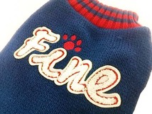 犬服 セーター 肉球 Fine ワッペン SSサイズ ネイビー 小型犬 送料250円_画像3