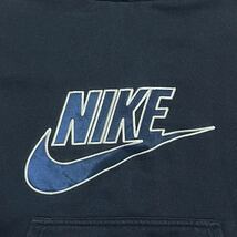 【定番アイテム】ナイキ NIKE スウェットパーカー Mサイズ ネイビー ビッグロゴ 裏起毛 21-226_画像6