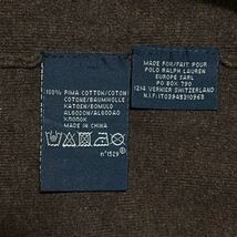 【アースカラー】ポロバイラルフローレン Polo by Ralph Lauren コットンセーター XLサイズ ダークブラウン 刺繍ロゴ 21-235_画像8