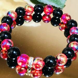  natural stone Power Stone onyx red o-la beads bracele inside surroundings 14.