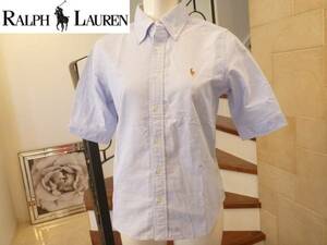  Ralph Lauren /Ralph Lauren бледно-голубой рубашка с коротким рукавом 11 L соответствует 