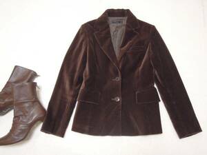 [ free shipping ]evu-:et vous! burns tea : velour : tailored jacket * size 34 defect *