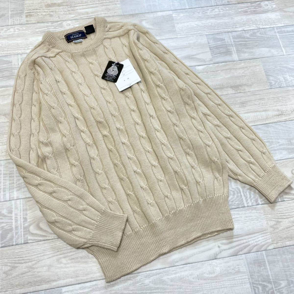 新品 ASPESI カシミヤ混 ウール ニット セーター Vネック スリム48