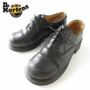 英国製 ドクターマーチン キャップトゥ ヒール シューズ 黒 レディース24cm Dr.Martens MADE IN ENGLAND 靴 d127-32-0151
