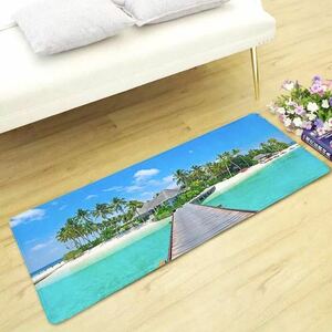  длинный 40×120 пляж море / коврик вход кухня ковер пол .. волна Surf Гаваи Guam дайвинг песок . морской пейзаж остров Nankoku набережная синий 