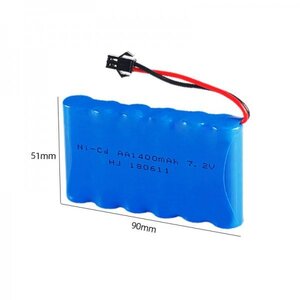 ニッカド電池 7.2V 1400mA SMコネクタ 互換 Ni-Cd ニカド電池 単3×6本型 充電 電池 バッテリー 即納可能