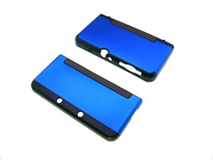 new3DS専用保護ツートンカラープラxアルミ収納ケースカバー青　ブルー　Nintendo　ニンテンドー　NEW　3DS