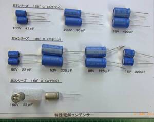 特殊電解コンデンサー：　どれでも選んで３０個で１組