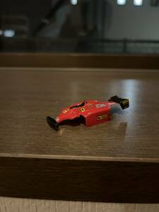  slot car has painted clear body Ferrari F1