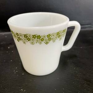 60~70s Pyrex mug milk glass Spring Blossom print Pyrex America miscellaneous goods USA made Vintage antique tableware 
