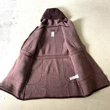 patagonia フリース コート レディース古着 パタゴニア ブラウン 茶 ガールズ Lサイズ アウトドア 裏ボア パーカー ロング丈_画像3