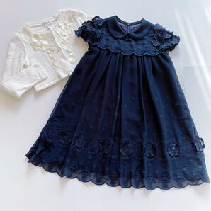 美品 JILLSTUART ジルスチュアート シフォンワンピ-ス ボレロ 2点セット フォ-マル 入学式 発表会 120cm