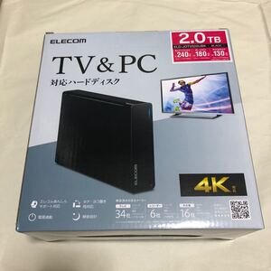 ELECOM エレコム USB3.2(Gen1)/USB3.1 外付けハードディスク HDD 2TB ELD-JOTV020UBK