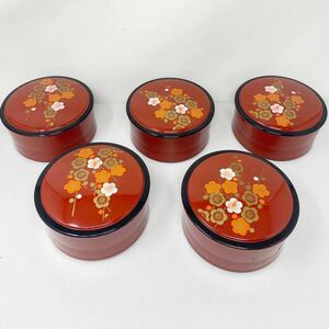 梅の花　漆塗り弁当箱　ランチボックス　弁当箱　うるし塗　5段