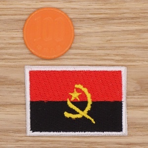 【Ｍサイズ】アイロンワッペン NO.997 アンゴラ アンゴラ国旗 世界の国旗【郵便定形】