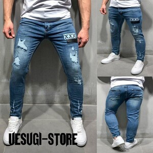 ダメージ スキニー ジーンズ メンズ スキニーパンツ デニム パンツ スリム