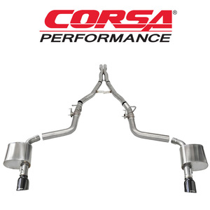 CORSA ダッジ チャージャー SRT 2015-2021年 6.4L V8 CAT-BACK エキゾースト MDSバルブ付 ブラックTip AT専用 正規品