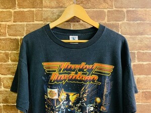 ★表記L/USA製！80'sビンテージハーレー両面プリントTシャツ.鷲.ホットロッド.古着.モーターサイクル.RUDO.ルード系バイクバイカースタイル