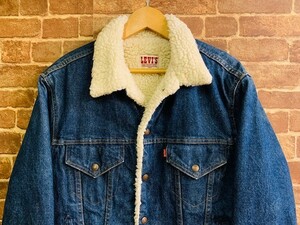 ★表記38/USA製！80'sビンテージリーバイス.LEVI'S70608.裏ボア付きユーズドデニムJKT.古着.Gジャン.Vintage.ルード系.RUDO.サーフバイカー