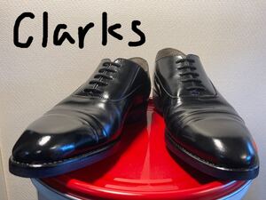 クラークス ビジネスシューズ ストレートチップ 黒 24.5センチ Clarks 革靴