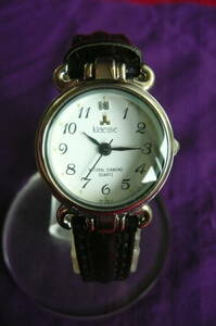 天然ダイヤKlaeuseクロイゼ●SK-306F拡大ガラス防水三針レディース腕時計稼働