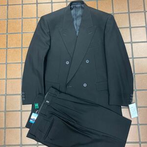 新品　未使用　高級ダブル礼服スーツ　ブラックスーツ　ダブル　冠婚葬祭　フォーマル　サイズA3 オールシーズン　激安　漆黒の黒