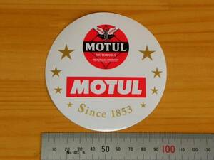 送料込 MOTUL モチュール レトロ ステッカー 丸型 φ100mm クラッシック 白小 絶版品 *最後の1枚