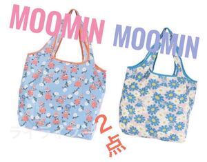 MOOMIN ムーミン リトルミイ 小さいお花 大きいお花 ショッピングバック エコバッグ 2点セット 北欧 新品