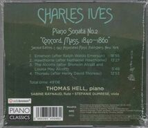 [CD/Piano Classics]アイヴズ:ピアノ・ソナタ第2番「コンコード・マス1840-1860」/S.レノー(fl)&S.ドゥムリーズ(va)&T.ヘル(p) 2015.9_画像2