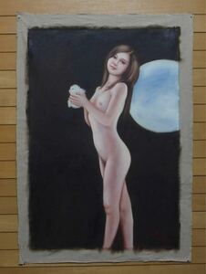 本日特別価格　H019 特大サイズ 手描き油絵 裸婦画 ヌード 美人 人物画 「陳逸飛」在銘　
