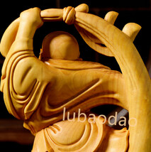 七福神 布袋様 置物 木彫 仏像 精密細工 仏教工芸品 _画像3